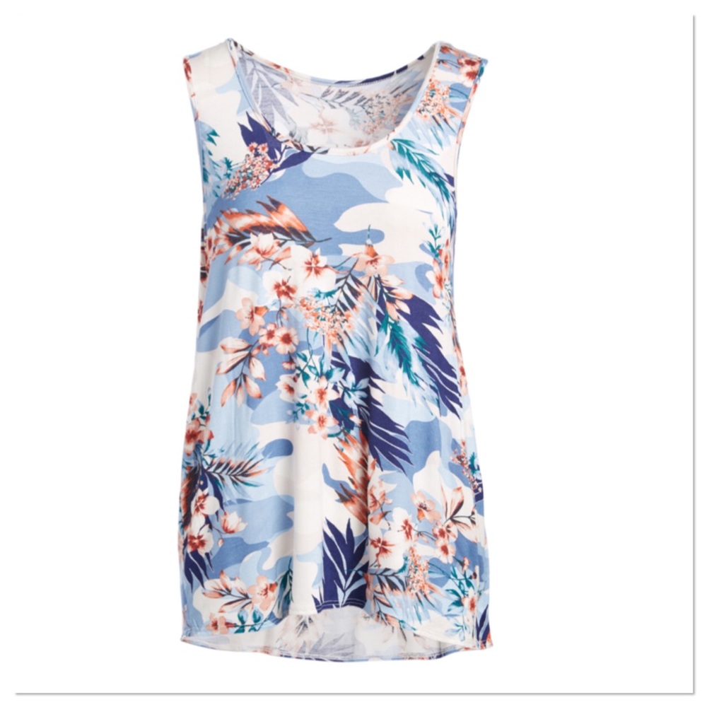 Blue Floral Camo Tank